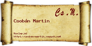 Csobán Martin névjegykártya