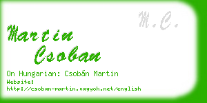 martin csoban business card