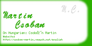 martin csoban business card